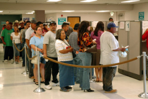The unemployment line. Does welfare make this worse?